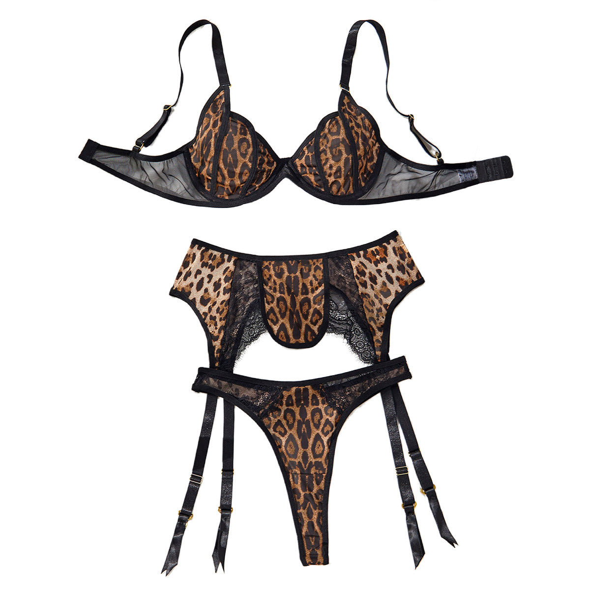 Low-cut Push-up Three-piece Set