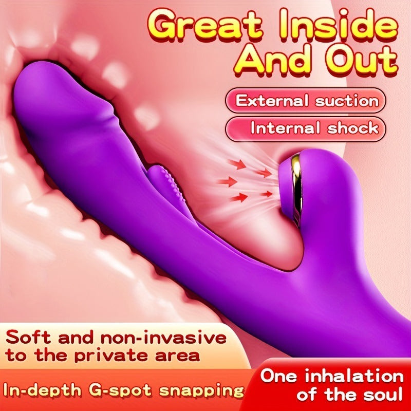 Portable Rabbit Ears Pleasure Toy - 10 Powerful Modes, Thrusting & Massage