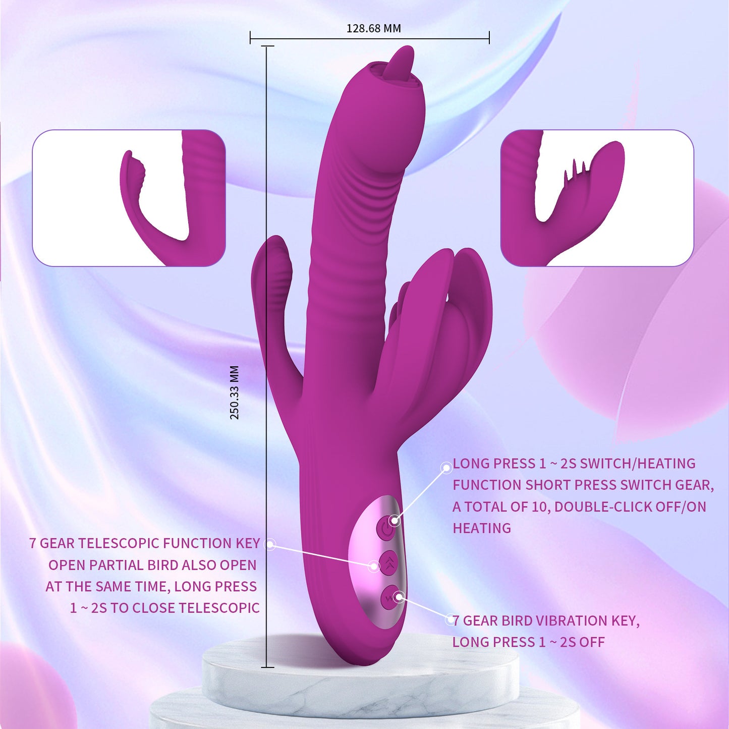 10 Vibrating Mode + Thrusting With Heating Feature