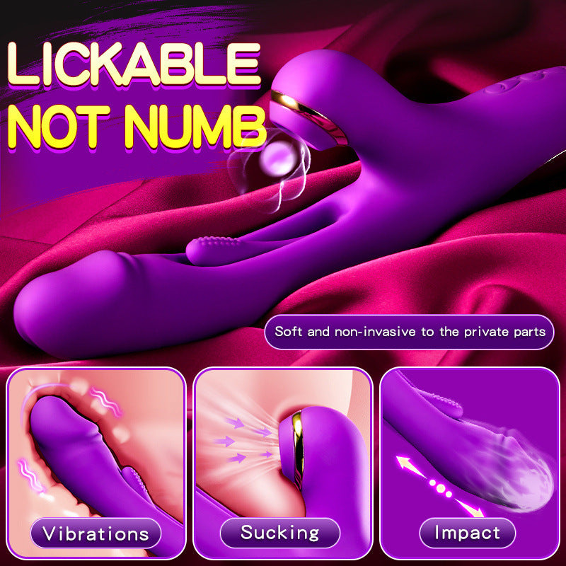 Portable Rabbit Ears Pleasure Toy - 10 Powerful Modes, Thrusting & Massage