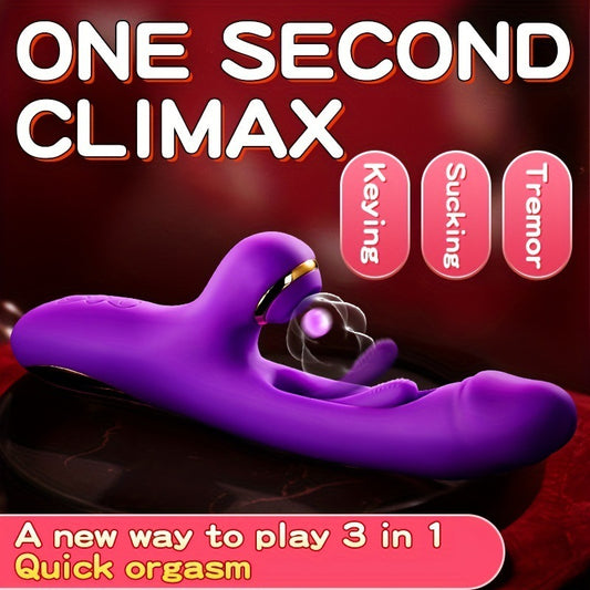 Portable Rabbit Ears Pleasure Toy - 10 Powerful Modes, Thrusting & Massage